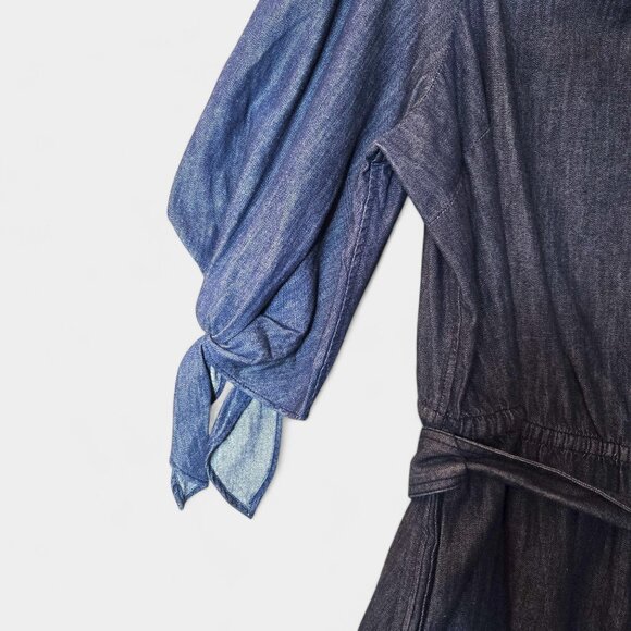 Ralph Lauren Amanthia Denim Chambray Off Shoulder Dress 18W Blue Casual NWT - Picture 8 of 11